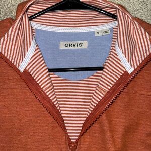 Orvis Men's Quarter-Zip in Rust Orange